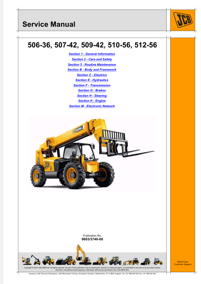 JCB 506-36 507-42 509-42 510-56 512-56 Loadall Service Manuals - Image 3