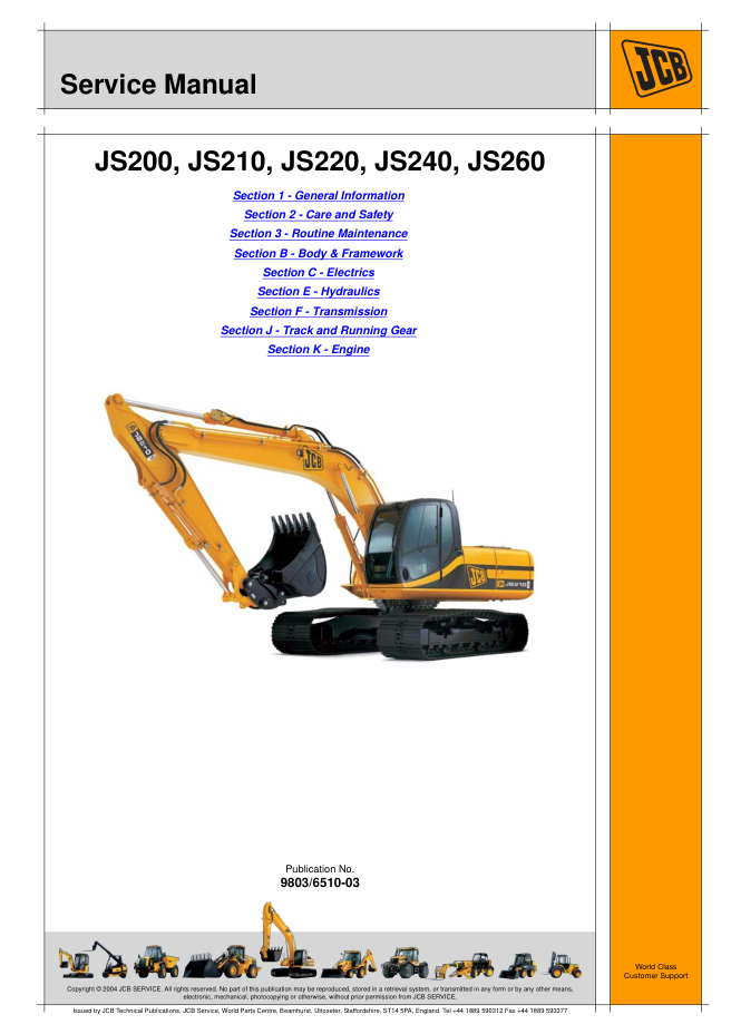 JCB JS200 JS210 JS220 JS240 JS260 Service Manual - Image 2
