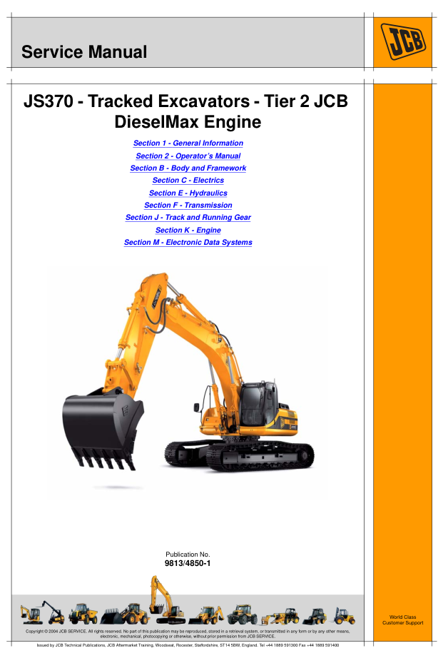 JCB JS370 Tier 2 DieselMax Excavator Service Manual - Image 2