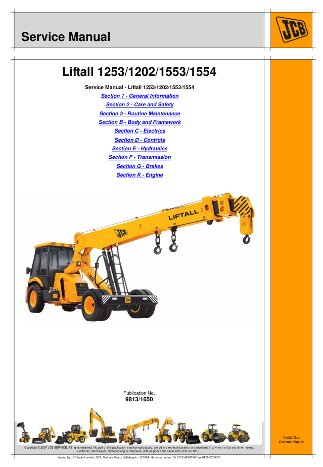 JCB Liftall 1253 1202 1553 1554 Service Manual - Image 2