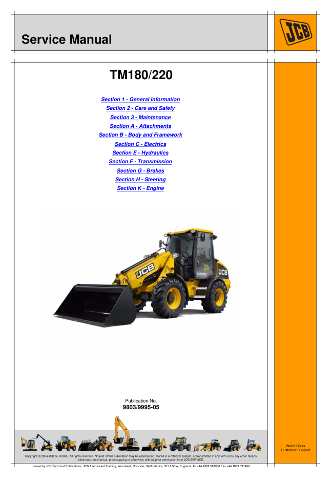 JCB TM180 TM220 Wheel Loader Service Manual - Image 2