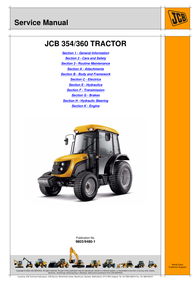 JCB 354 360 Tractor Service Manual - Image 2