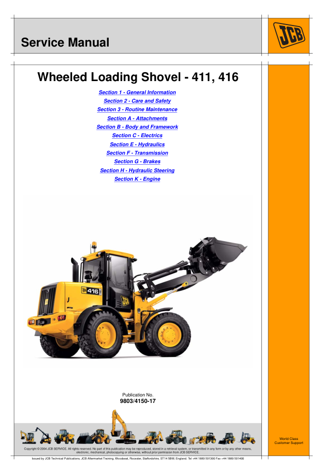 JCB 411 416 Wheeled Loading Shovel Service Manual - Image 2