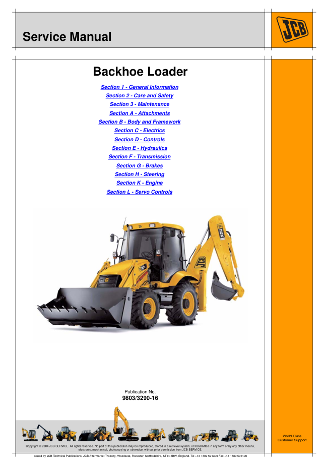 JCB Backhoe Loader Service Manual 9803/3290-16 - Image 2