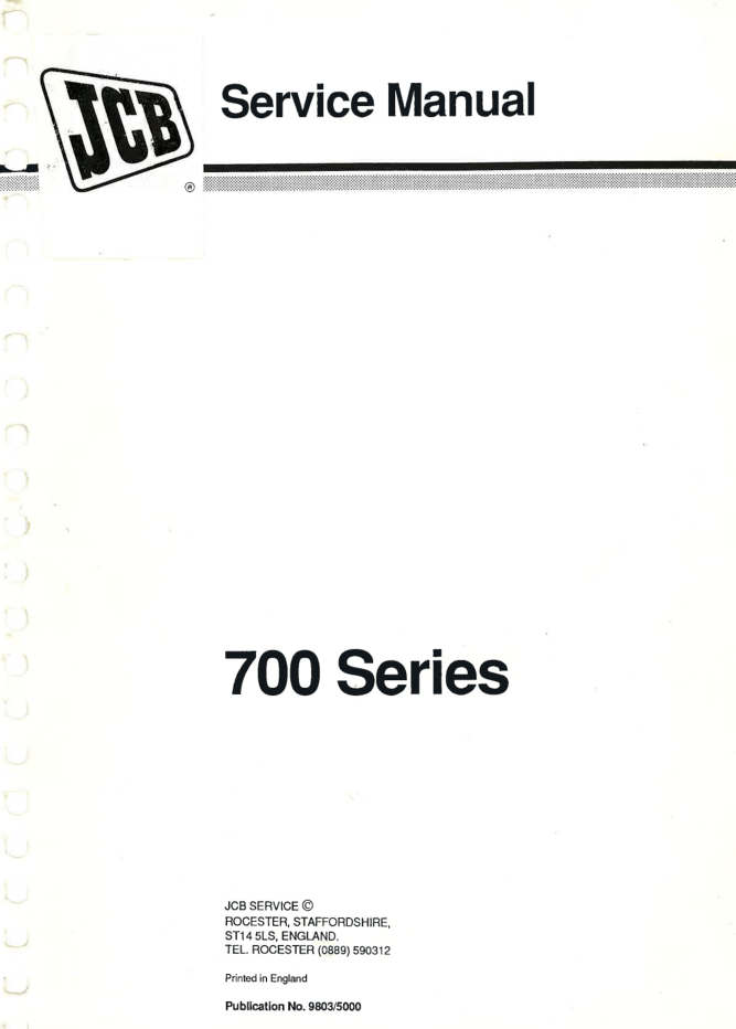 JCB 700 Series Service Manual 9803/5000 - Image 2