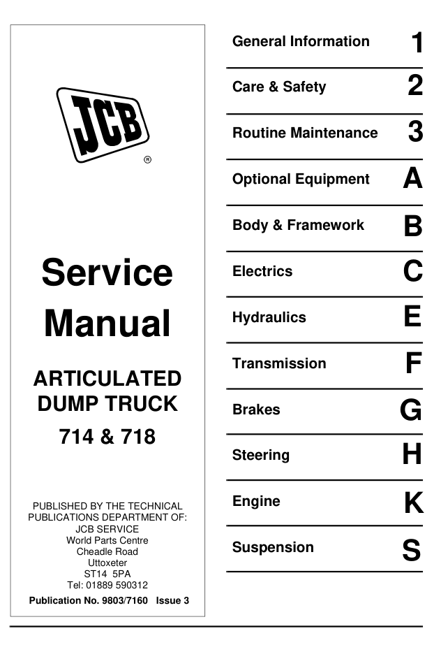 JCB 714 718 Articulated Dump Truck Service Repair Manual 9803/7160 PDF - Image 2