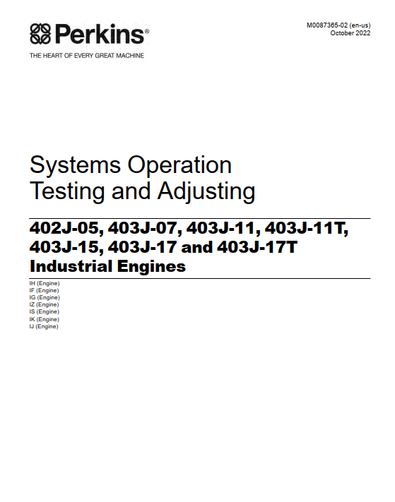 Perkins 402J 403J 404J Industrial Engine Manual Set PDF - Image 3